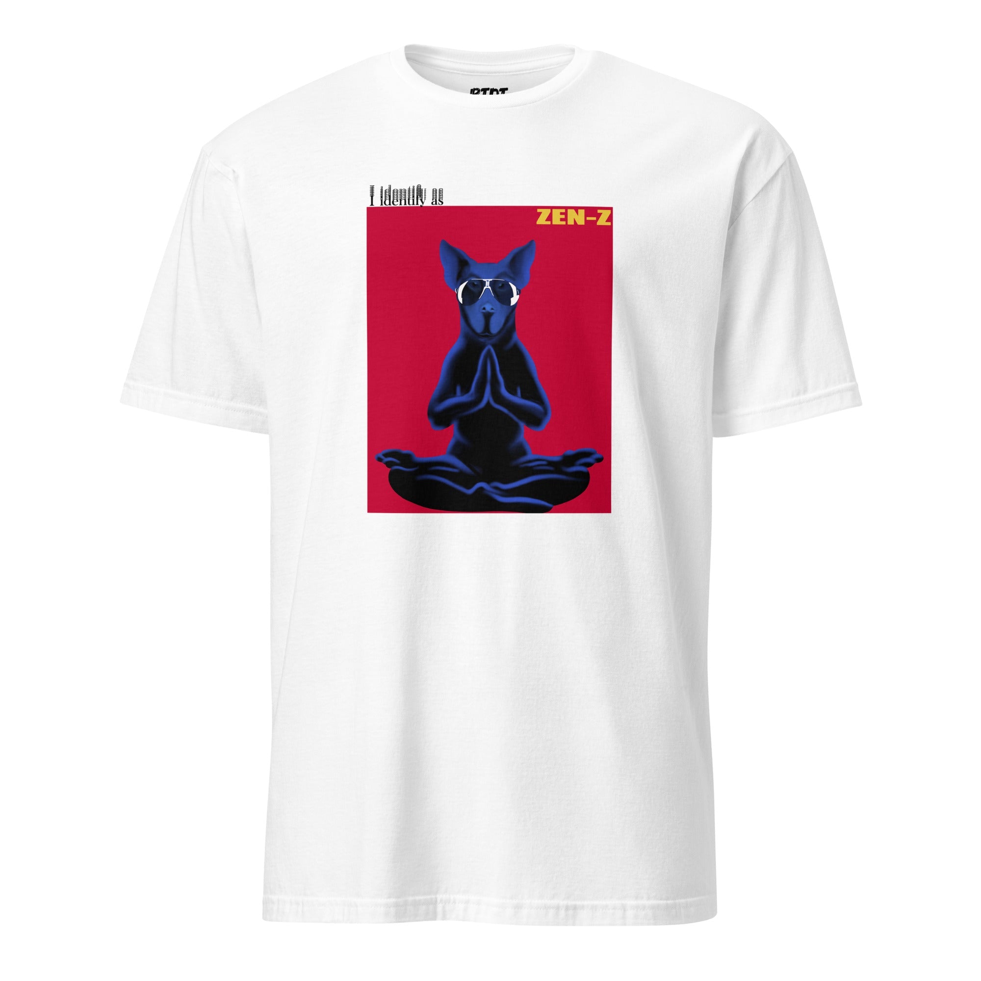 I Identify as Zen - Z - Vibrant red on white Unisex tee - thebtdtstore